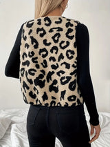 Women’s Sleeveless Vest – Leopard Print Top