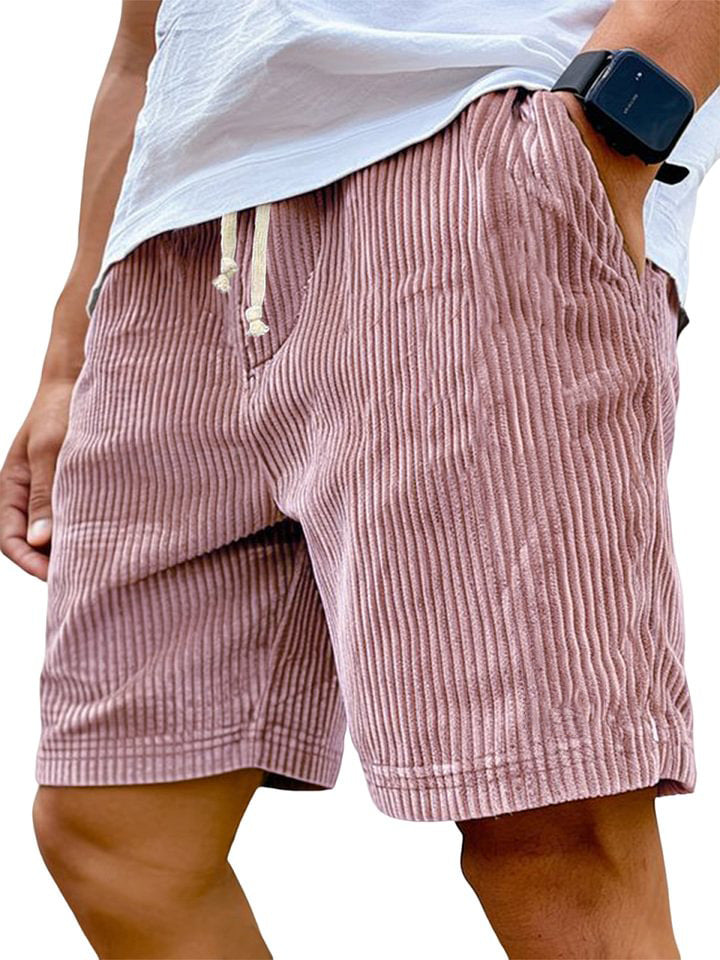 Pantaloncini da uomo in velluto a coste con vita regolabile e vestibilità comoda