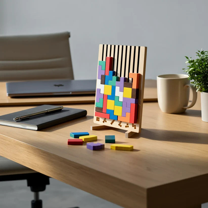 Holz-Tetris-Puzzlebrett – Der perfekte Brain-Break für Ihren Schreibtisch -   Mivoza Deutschland