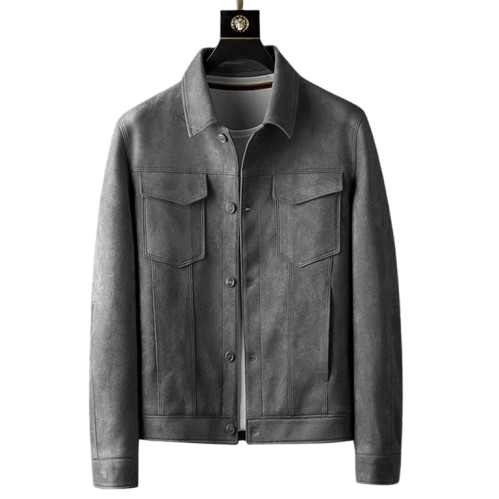 Men’s Suede Zip-Up Jacket | Comfortable Everyday Wear