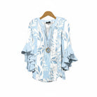 Dames Blouse met V-hals en Rüschenmouwen met Bloemenprint