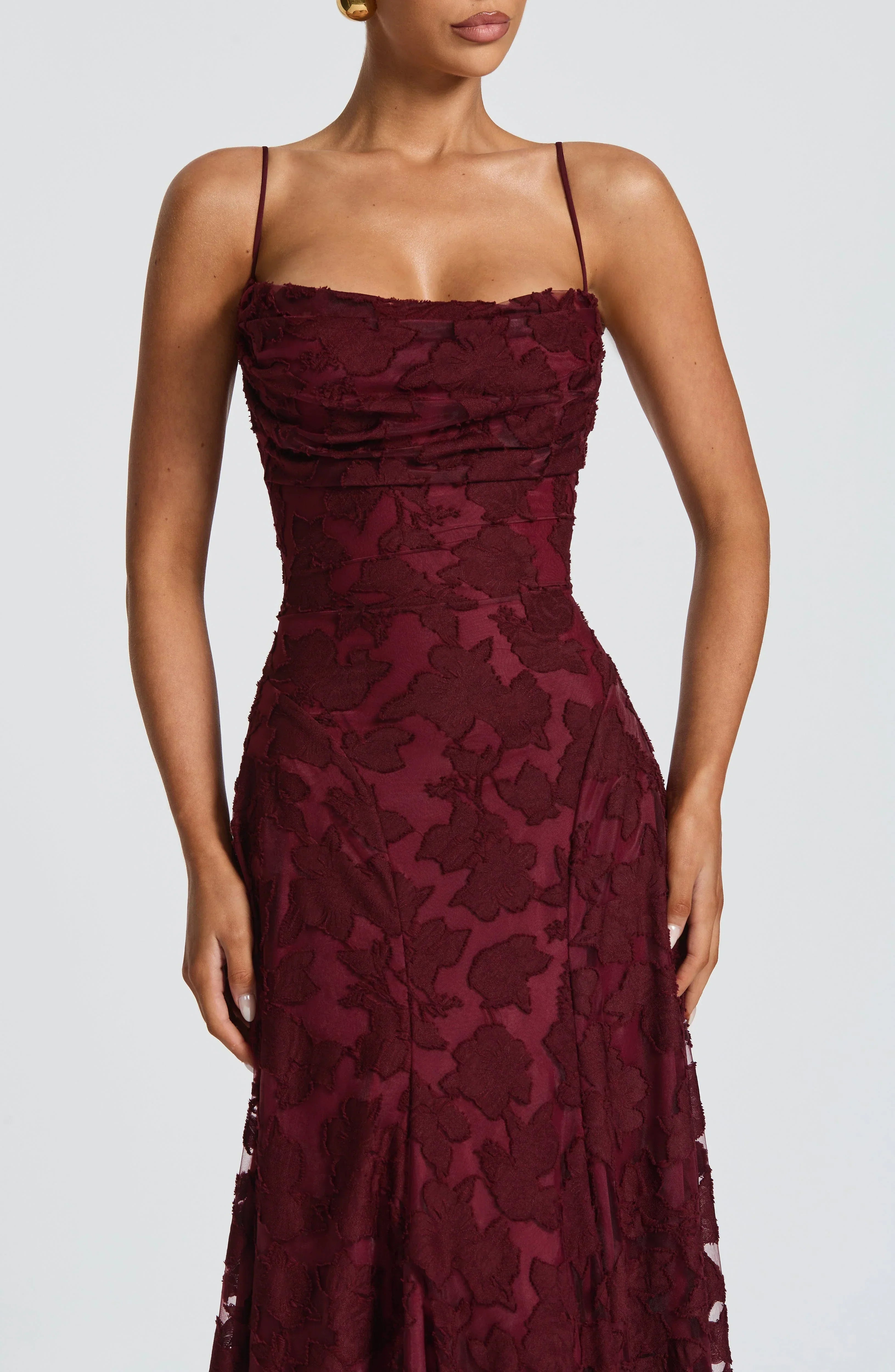 Dames Maxi Jurk Mouwloos met Cowl-hals en Bloemenpatroon