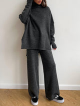 Women’s Thick Knit Two-Piece Set | Relaxed Fit Loungewear for Everyday Warmth