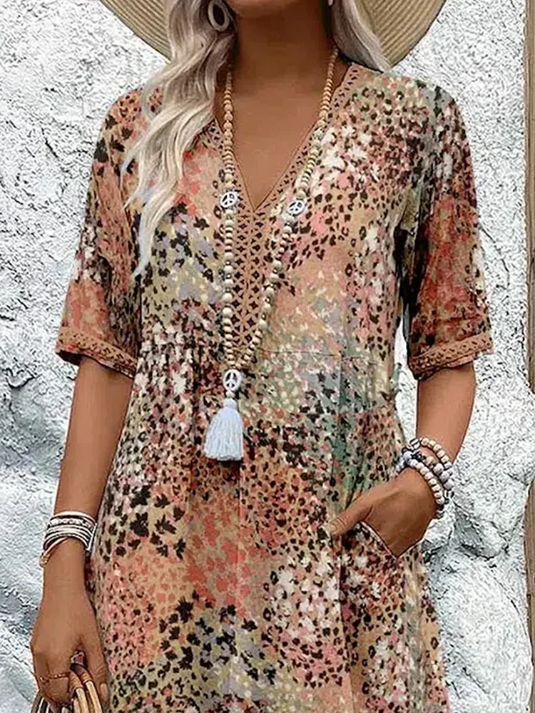 Vibrant Midi Dress with Elegant Tummy Coverage