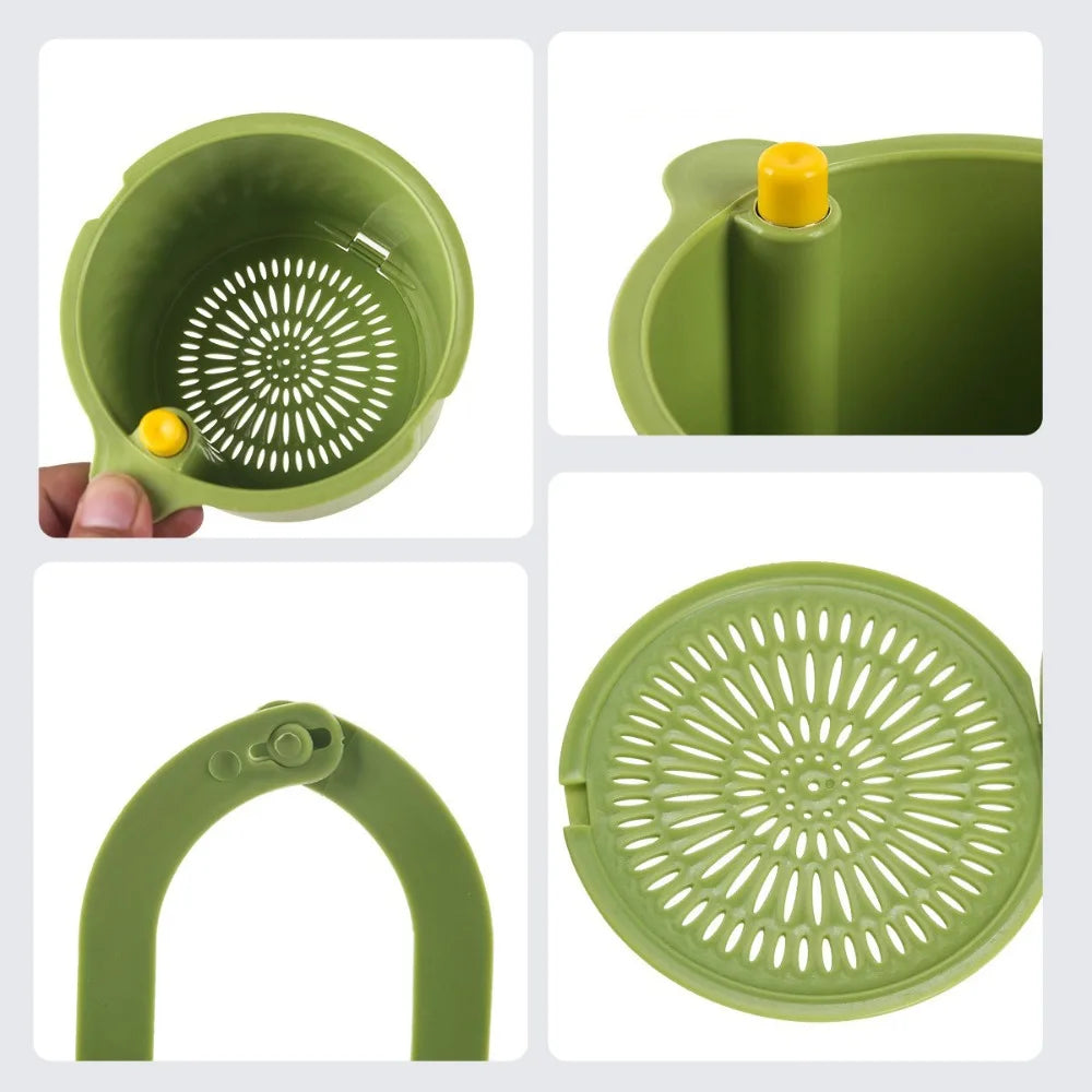 Hanging Drain Basket – Two-Piece Filter System, One-Click Emptying