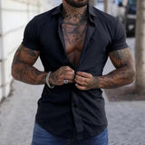 Men’s Tailored Muscle Fit Shirt | Modern Short Sleeve