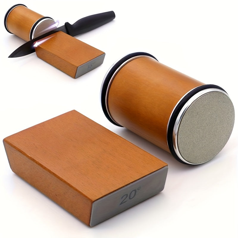 DuoCut Sharpening Stone Set | Diamond Stone with Magnetic Holder | 15° & 20° Sharpening Angles | Wood & Metal