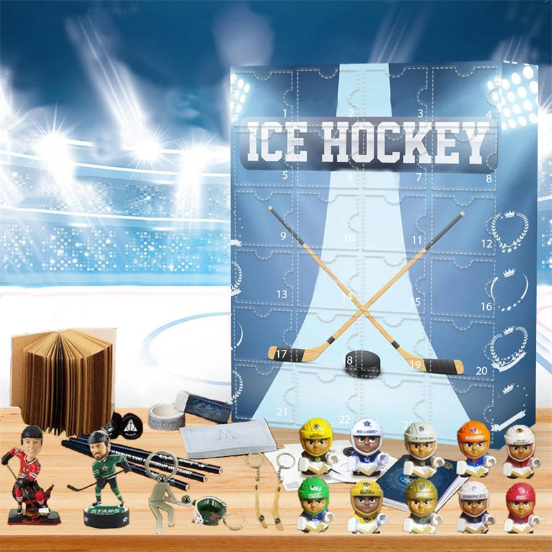 2026 Ice Hockey Advent Calendar | 24 Day Ice Hockey Countdown with Ornaments and Souvenirs | Handmade Sports Fan Holiday Gift