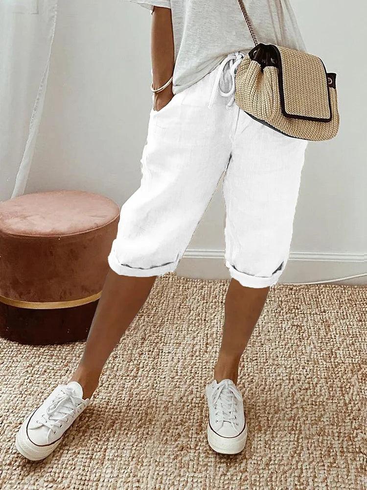 Smart Capri Pants with Flexible Waist – Elegant Summer Style
