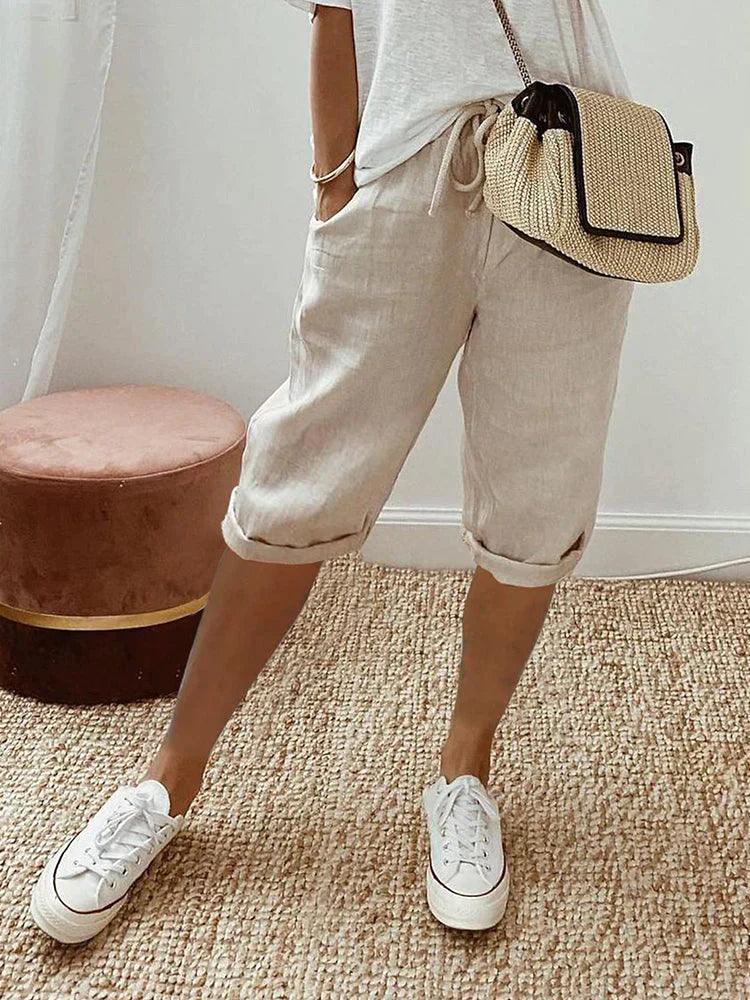 Smart Capri Pants with Flexible Waist – Elegant Summer Style