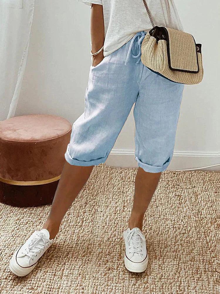 Smart Capri Pants with Flexible Waist – Elegant Summer Style