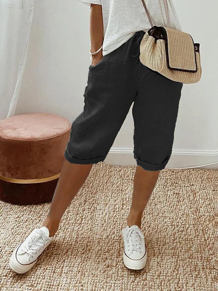 Smart Capri Pants with Flexible Waist – Elegant Summer Style