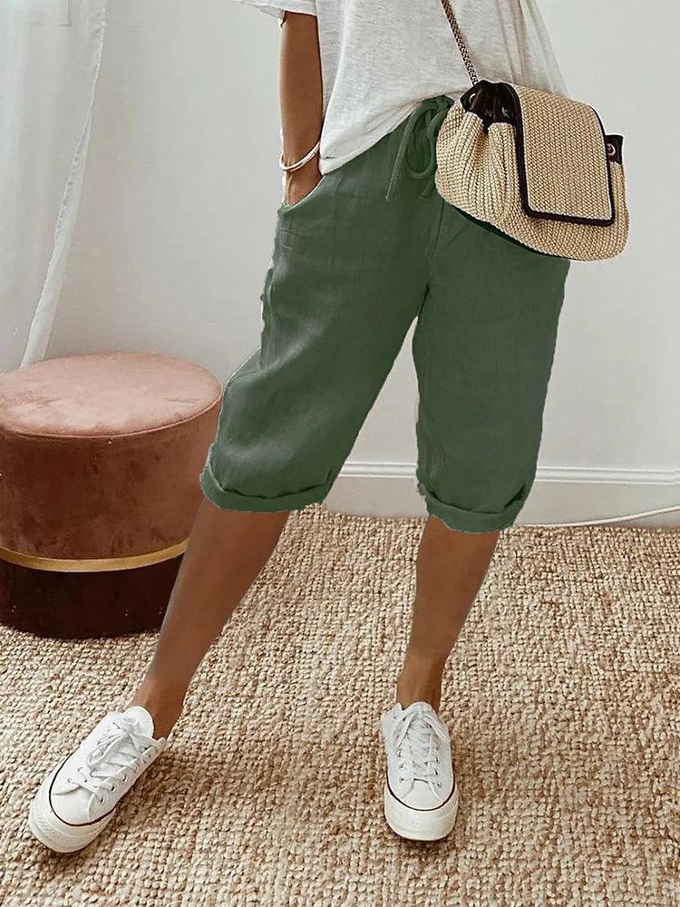 Smart Capri Pants with Flexible Waist – Elegant Summer Style