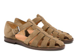 Men’s Leather Sandals – Roman Style with Buckle | Closed-Toe Summer & Holiday Footwear