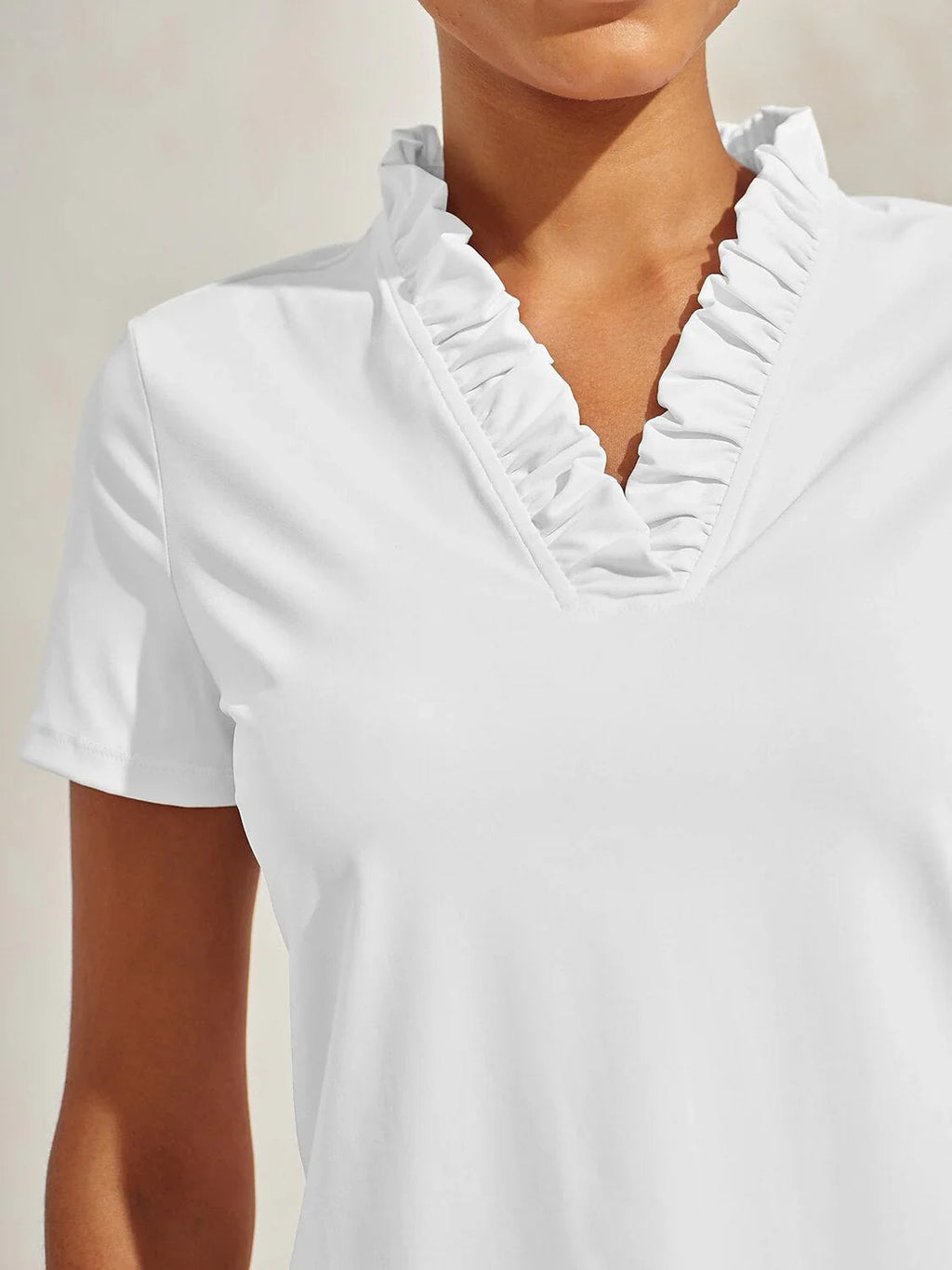 Women’s Ruffle V-Neck Golf Polo UPF50+