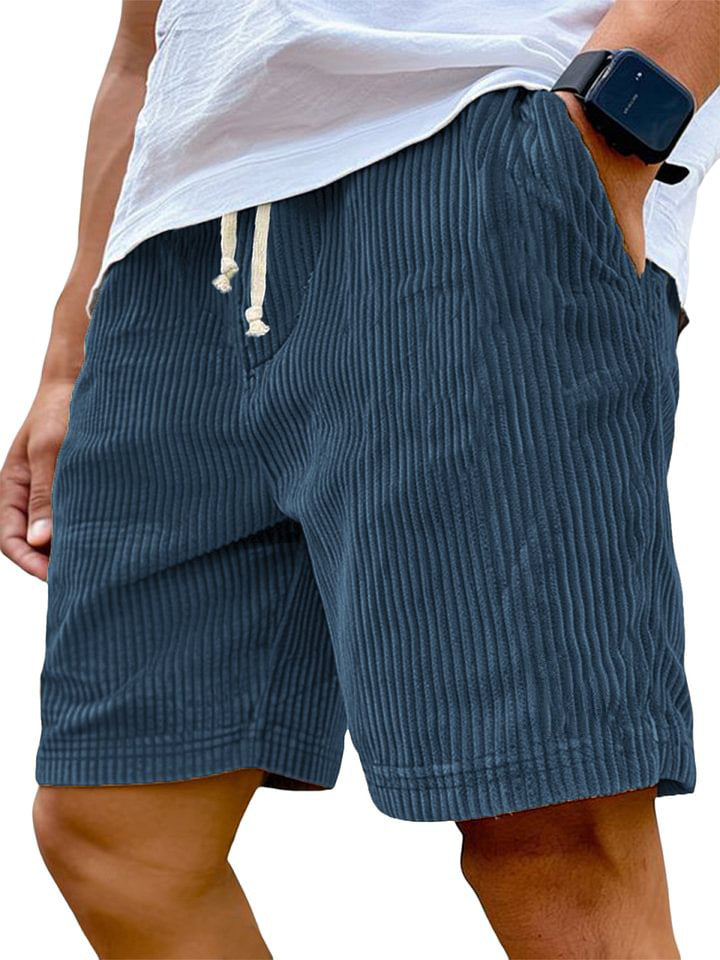 Pantaloncini da uomo in velluto a coste con vita regolabile e vestibilità comoda