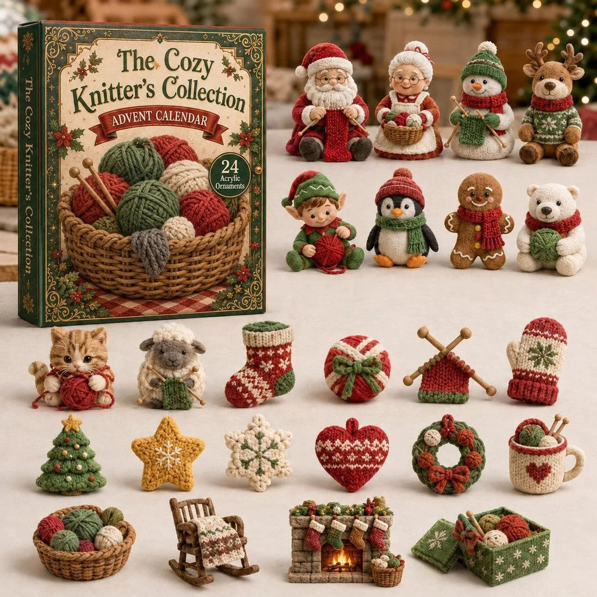 24-day Mini Christmas Calendar with Building Blocks, Unique Designs, Buildable Bricks, Includes Hanging Loops, Festive Countdown