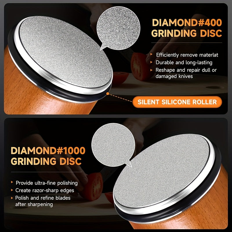 DuoCut Sharpening Stone Set | Diamond Stone with Magnetic Holder | 15° & 20° Sharpening Angles | Wood & Metal