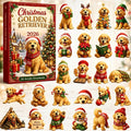 2026 Christmas Advent Calendar Cute American Golden Retriever Pendant 24-day countdown calendar 2D Christmas tree dog pendant
