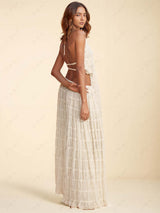 The Eliza Pleated Maxi Skirt – Tiered Design with Adjustable Waist