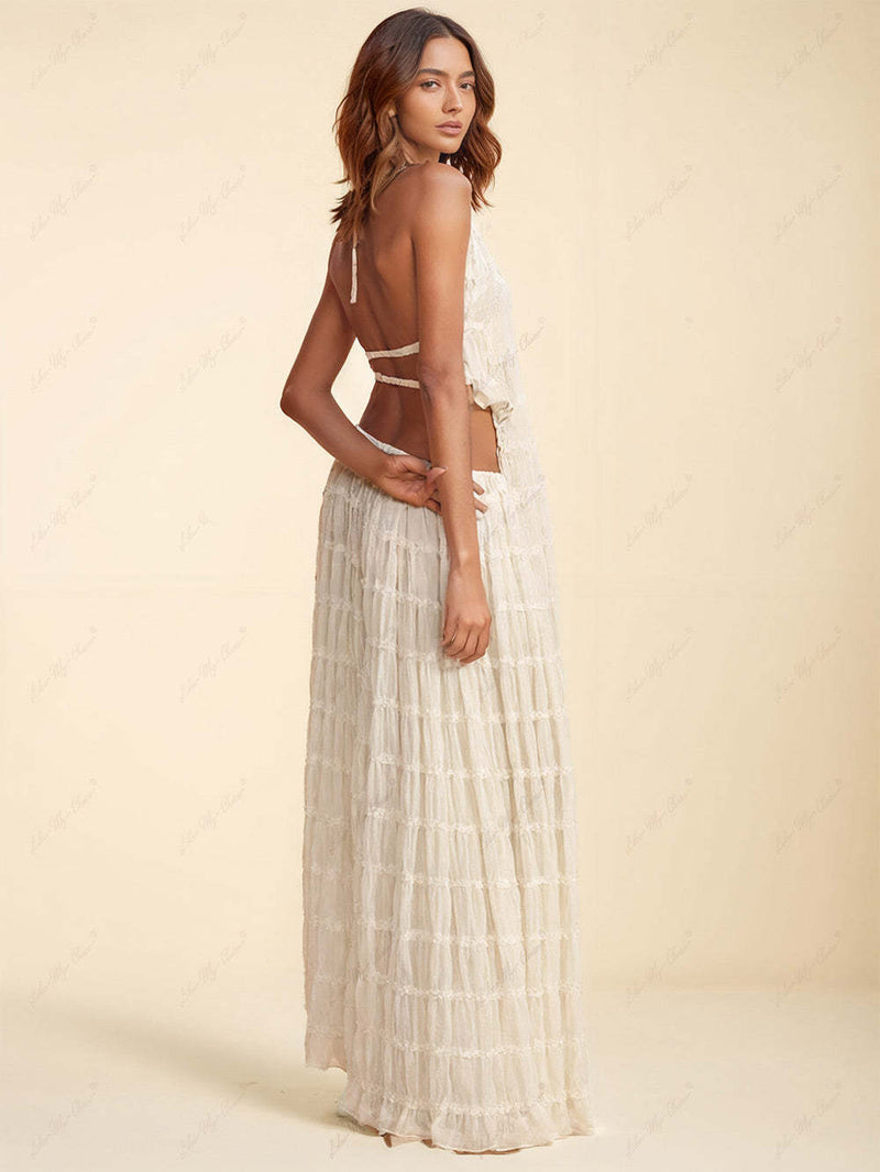 The Eliza Pleated Maxi Skirt – Tiered Design with Adjustable Waist