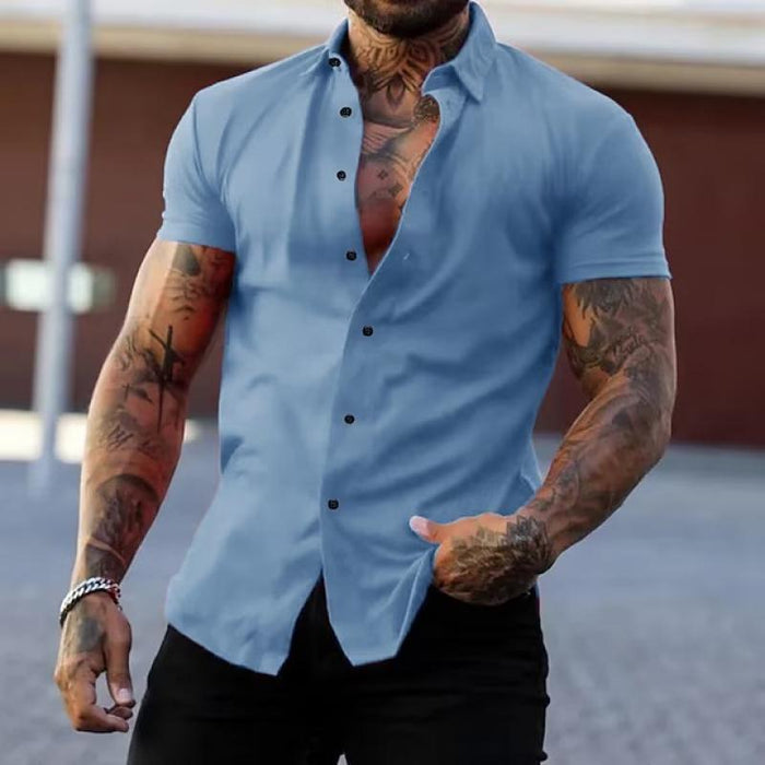 Men’s Tailored Muscle Fit Shirt | Modern Short Sleeve