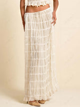 The Eliza Pleated Maxi Skirt – Tiered Design with Adjustable Waist