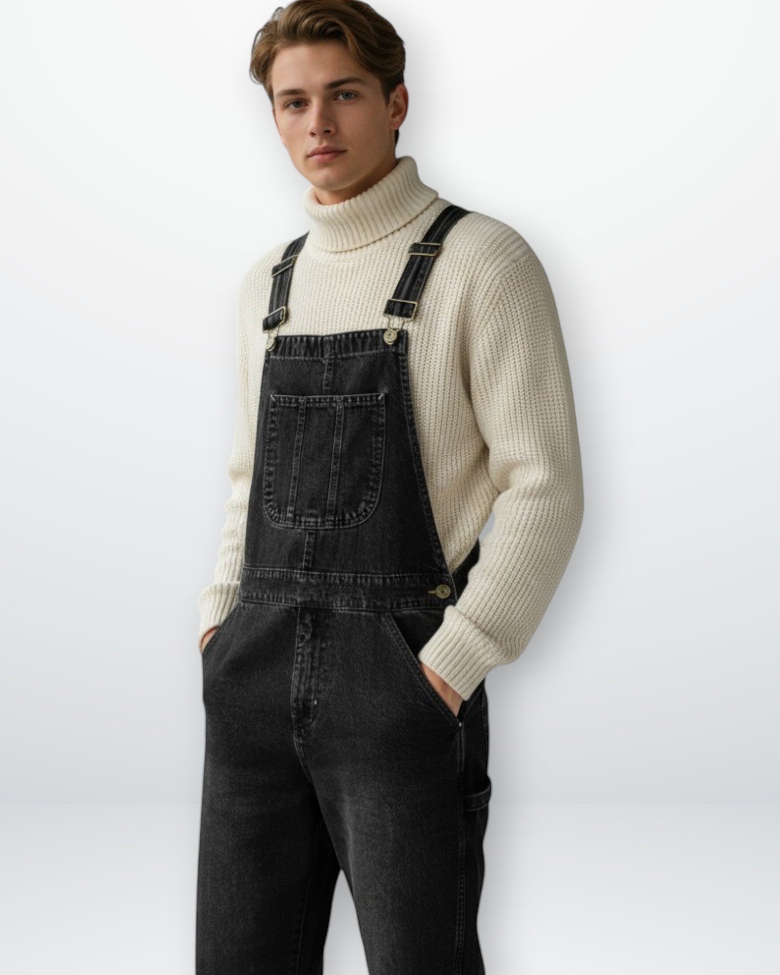 Salopette in denim da uomo classica fit