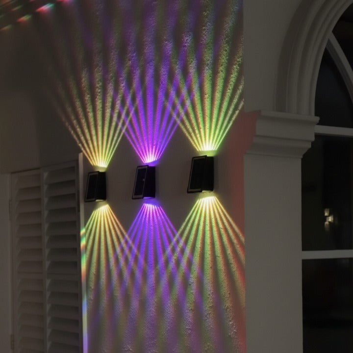 Solar-Wandleuchte mit RGB & Warmweiß – Kabellos & Automatisch -   Mivoza Deutschland