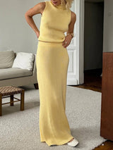 Women’s Turtleneck Vest & Long Skirt Set | Soft Knit Two-Piece for Everyday & Holiday Wear