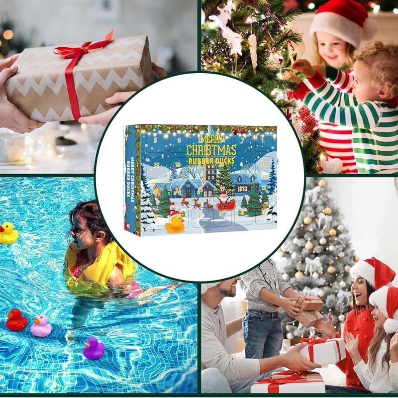 Rubber Duck Advent Calendar 2026 | 24 Day Christmas Countdown Toy Set for Kids - Holiday Themed Rubber Duckies Surprise Gift