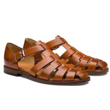 Men’s Leather Sandals – Roman Style with Buckle | Closed-Toe Summer & Holiday Footwear