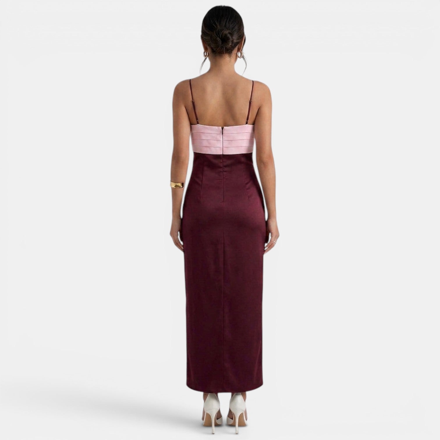 Elegant Two-Tone Maxi Dress