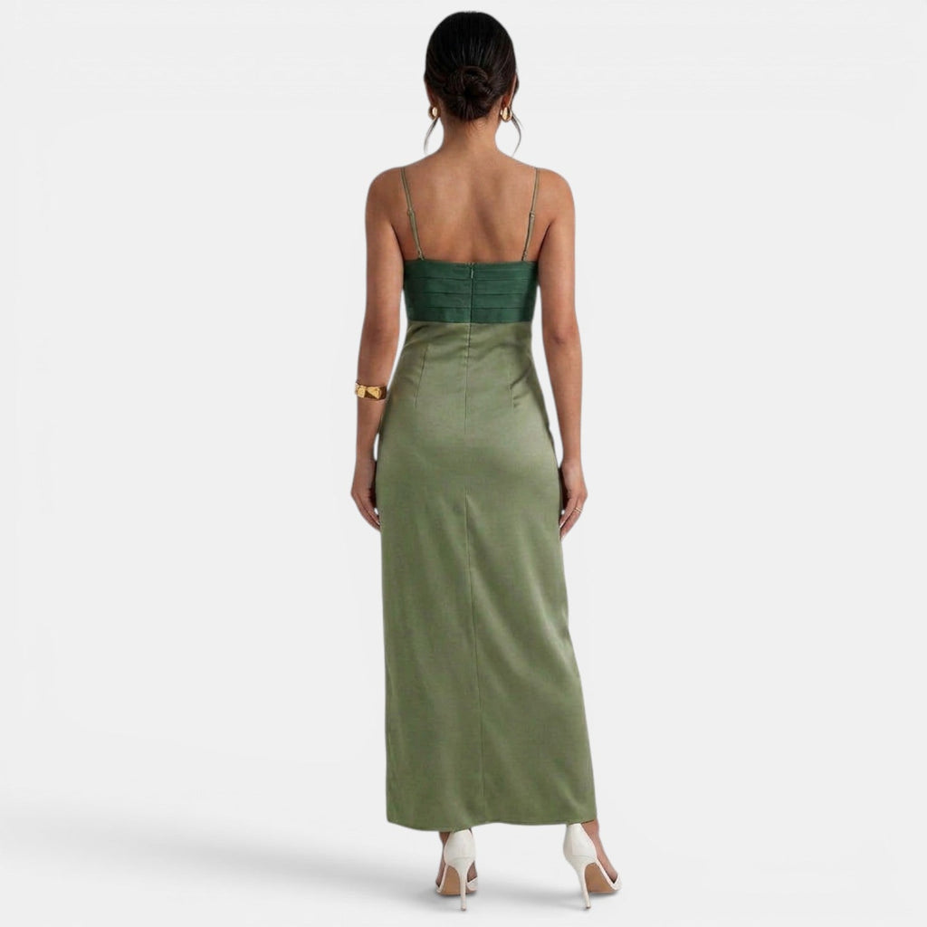 Elegante abito lungo bicolore