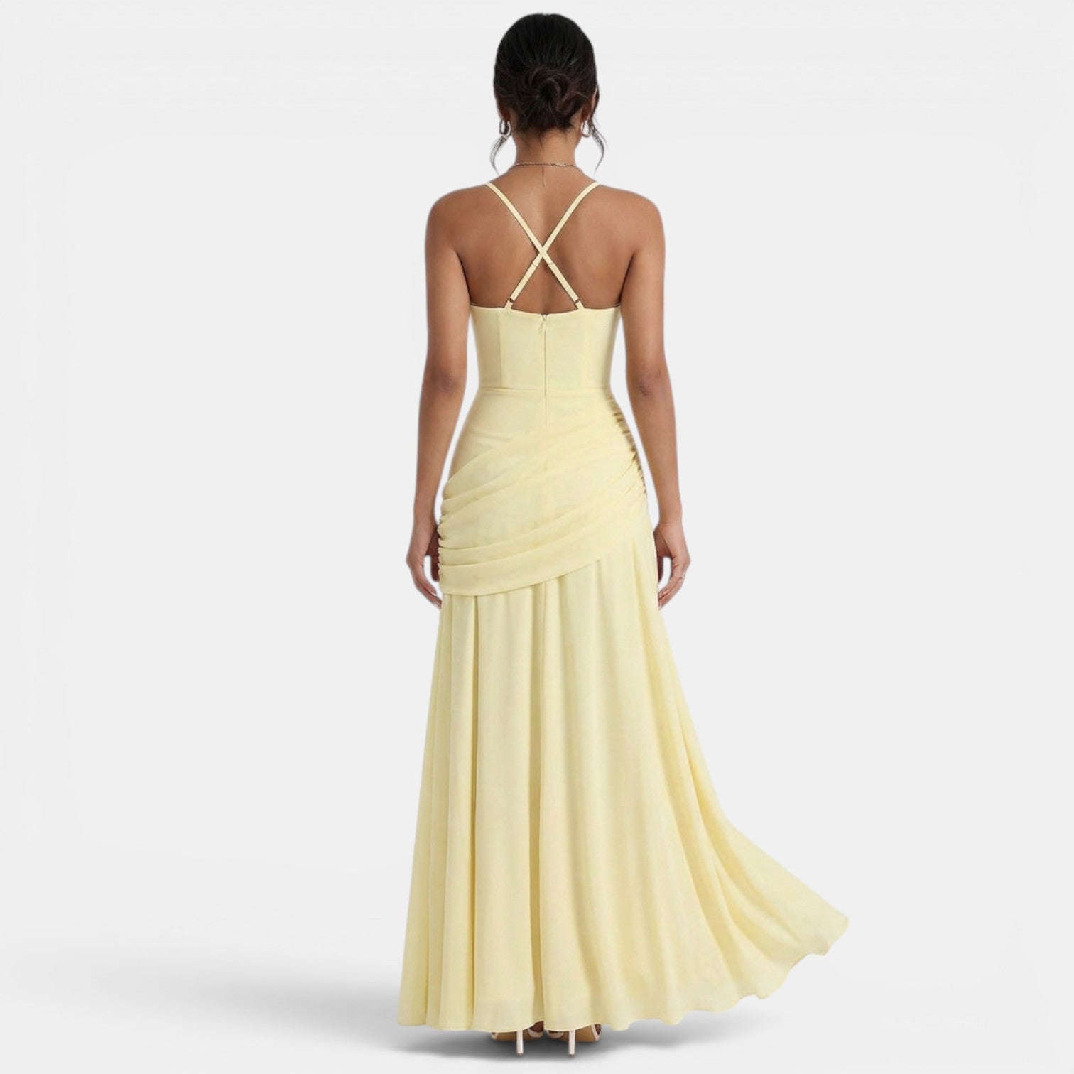 Elegant Yellow Maxi Dress for Weddings and Events
