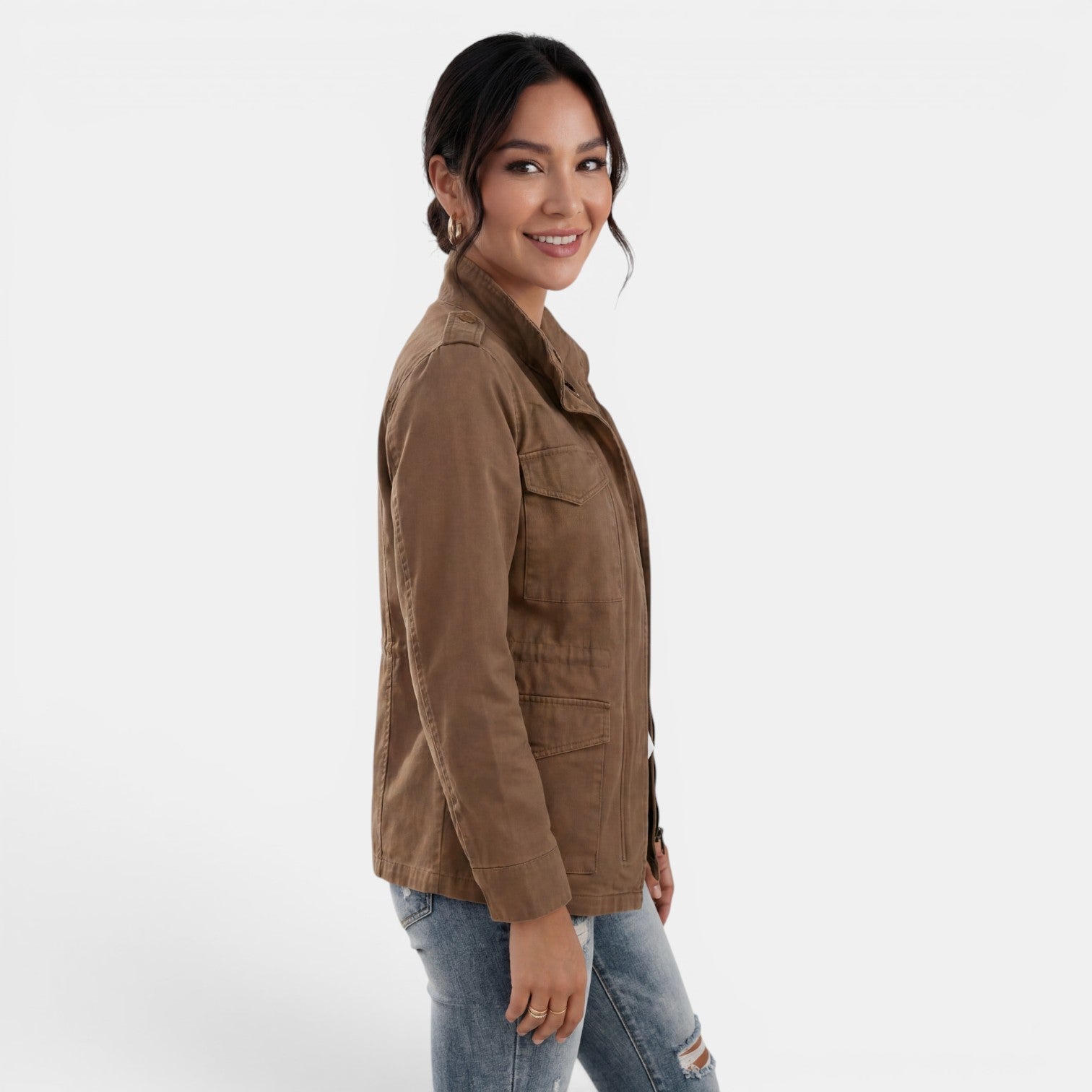 Women's Casual Transitional Jacket with Zipper