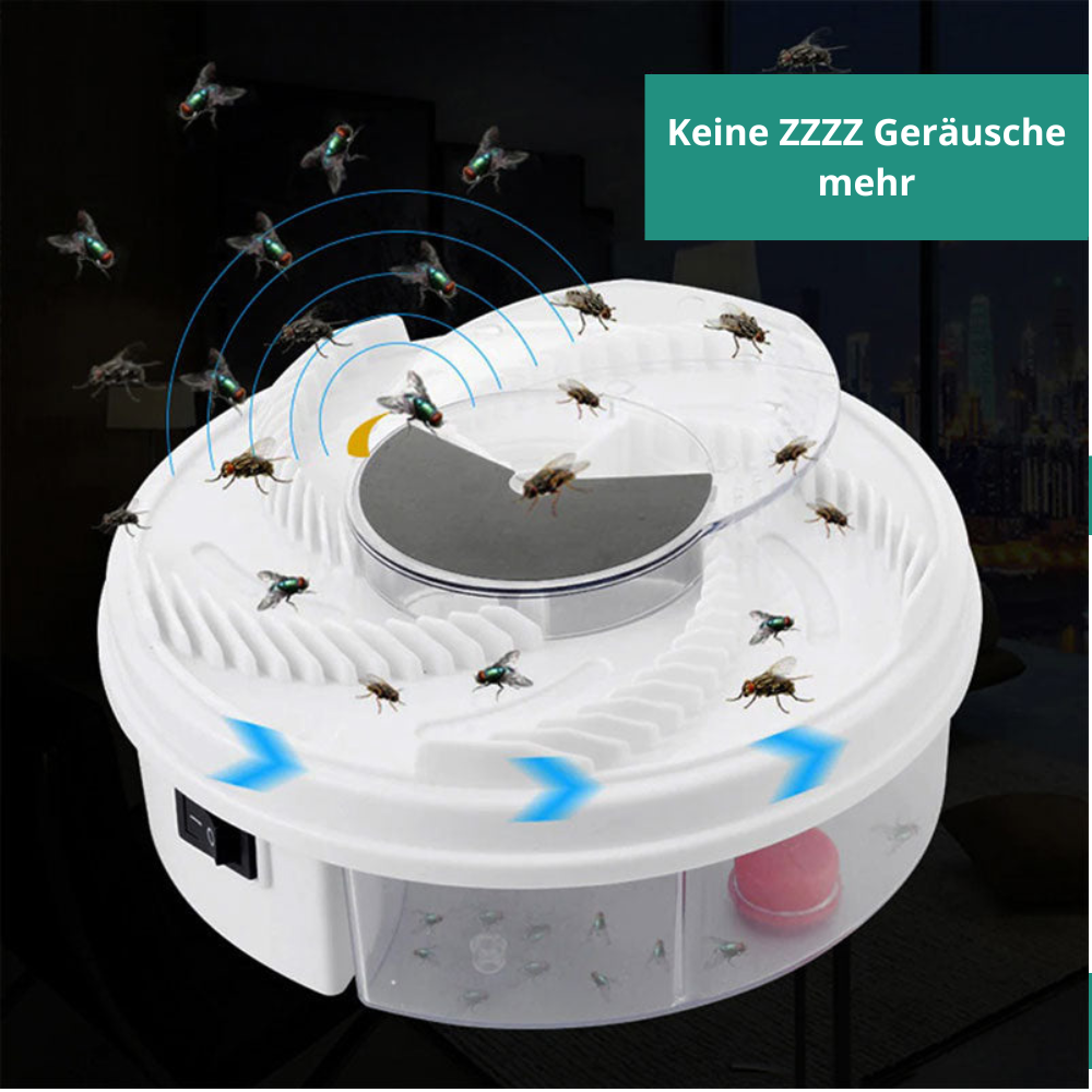 Rotating Fly Trap with Bait Chambers | Quiet & Eco-Friendly | Indoor & Outdoor
