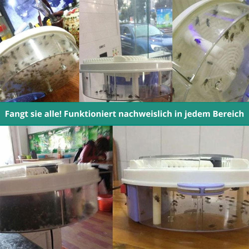 Rotating Fly Trap with Bait Chambers | Quiet & Eco-Friendly | Indoor & Outdoor