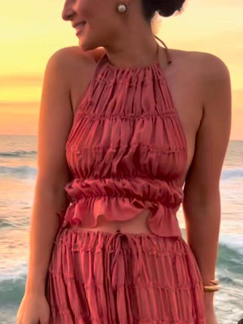 The Eliza Pleated Maxi Skirt – Tiered Design with Adjustable Waist