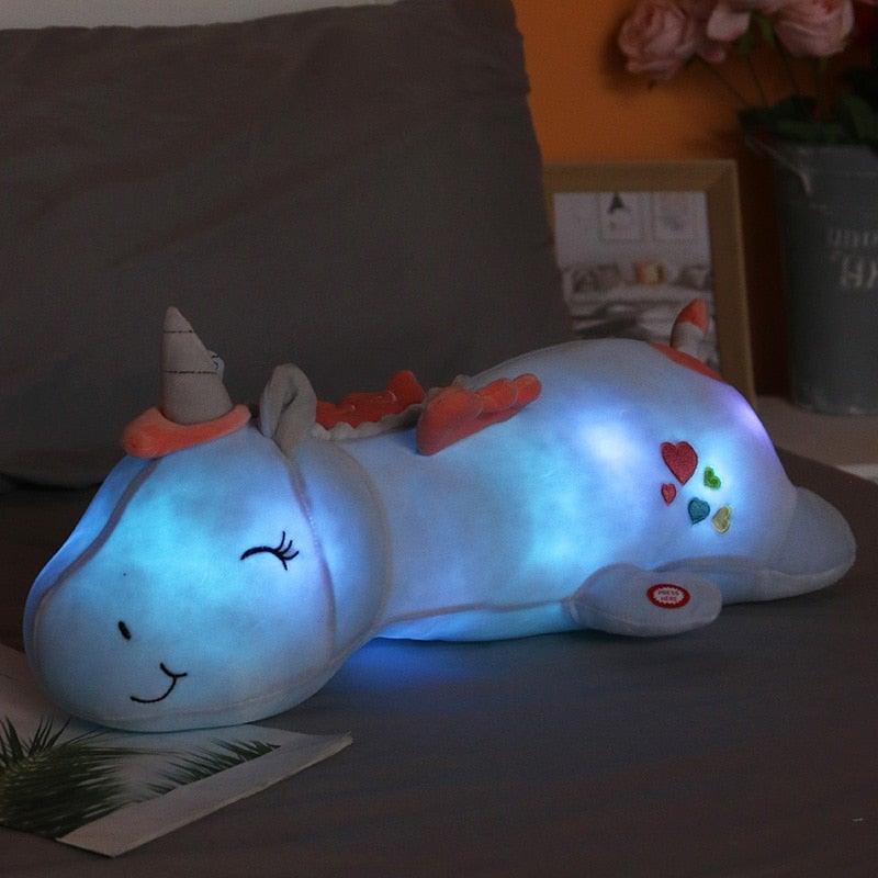 Svítící plyšový jednorožec | Mazlivá plyšová hračka | Duha LED světýlka | Perfektní dárek pro děti