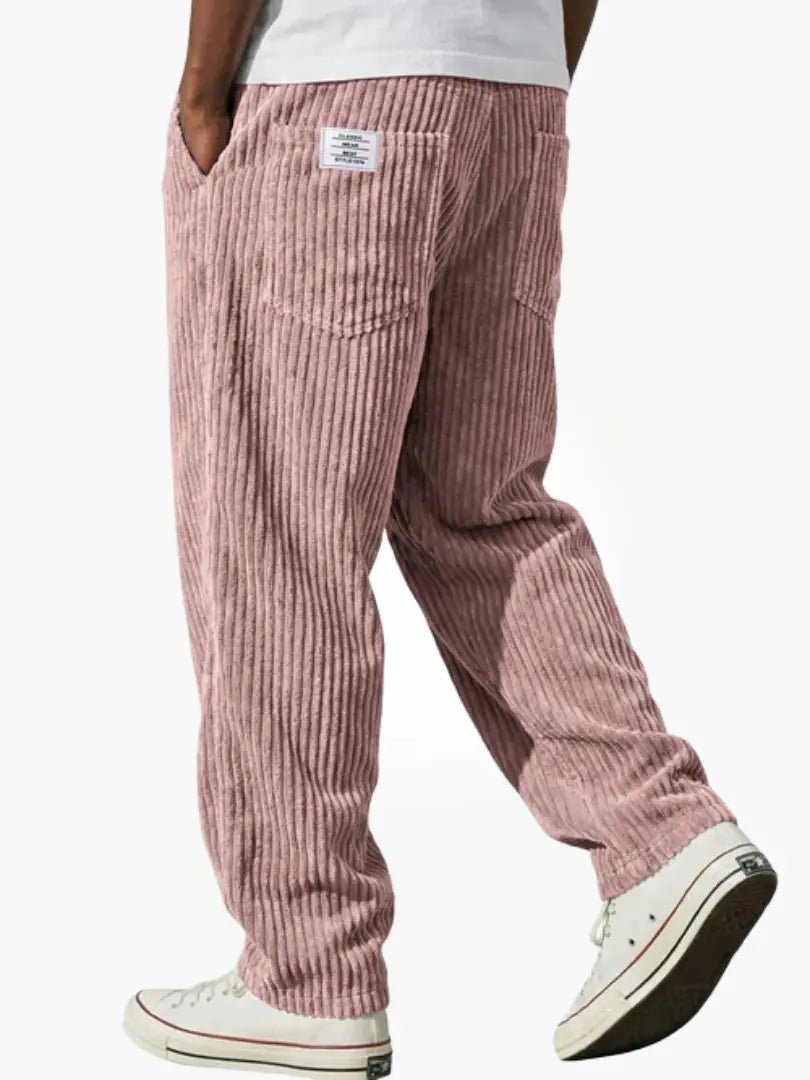 Heren Ribbroek met Elastische Tailleband en Steekzakken