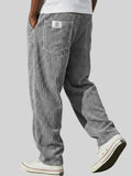 Heren Ribbroek met Elastische Tailleband en Steekzakken Grijs