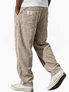 Heren Ribbroek met Elastische Tailleband en Steekzakken Khaki