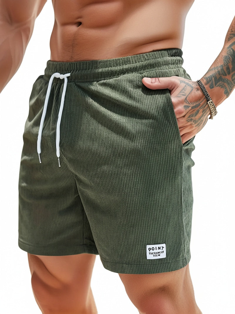 Heren Shorts met Elastische Taille, Trekkoord en Zijzakken