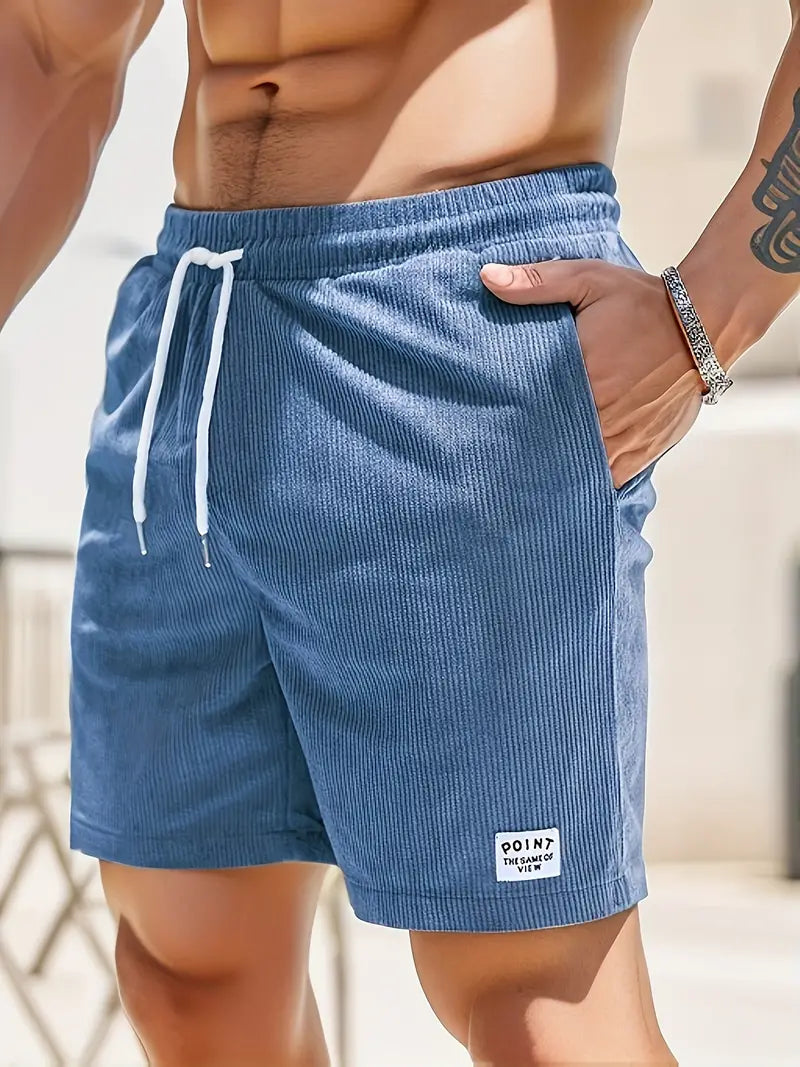 Heren Shorts met Elastische Taille, Trekkoord en Zijzakken