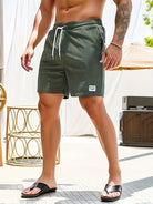 Heren Shorts met Elastische Taille, Trekkoord en Zijzakken