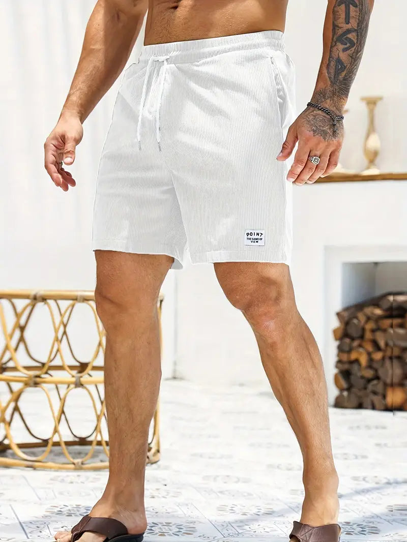 Heren Shorts met Elastische Taille, Trekkoord en Zijzakken