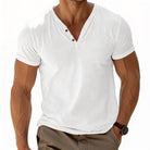 Heren T-shirt met Korte Mouwen en V-hals Henley