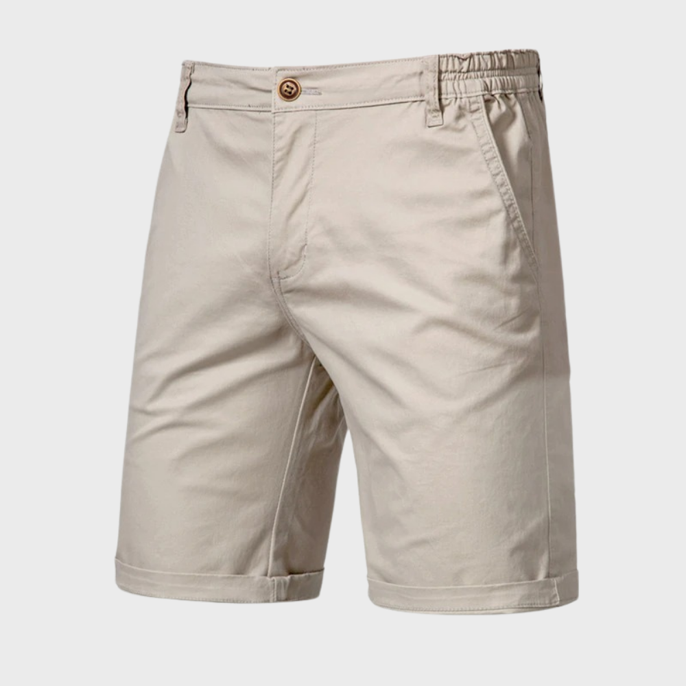 Beige shorts on a white background