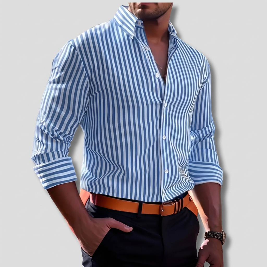 Camicia di cotone a righe